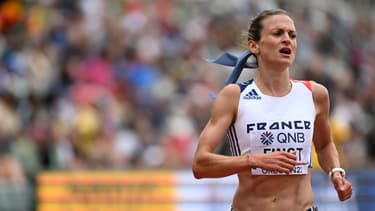 Alice Finot lors des championnats du monde d'athlétisme 2022.