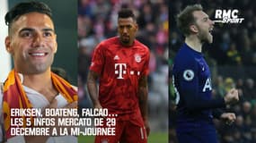 Eriksen, Boateng, Falcao… Les 5 infos mercato de 29 décembre à la mi-journée