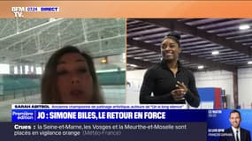 "C'est un modèle de résilience et de combativité": Sarah Abitbol (ancienne championne de patinage artistique) "très admirative" de la gymnaste américaine médaillée d'or Simone Biles