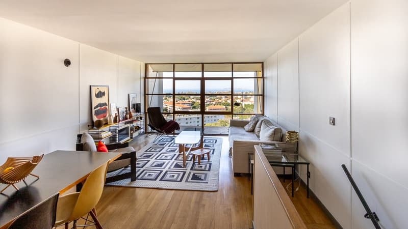 Vue d'un appartement de la cité radieuse