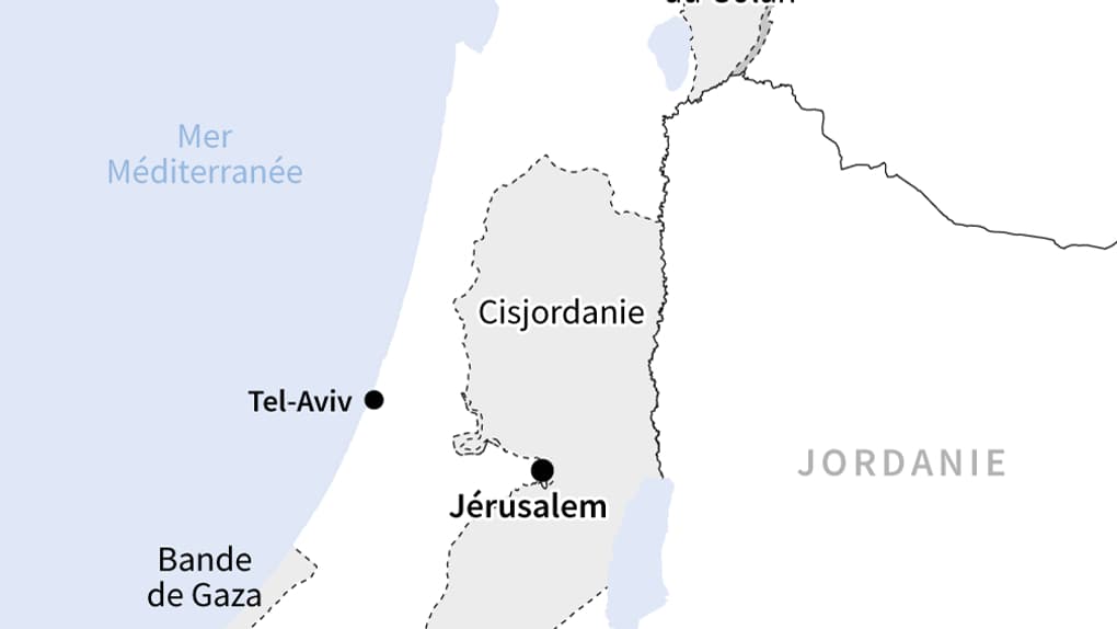 Carte montrant Israël, les territoires palestiniens, le plateau du Golan et les pays proches. Carte montrant Israël, les territoires palestiniens, le plateau du Golan et les pays proches.