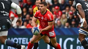 Antoine Dupont avec Toulouse lors du quart de finale de Champions Cup face au Racing, le 7 avril 2024