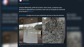 Le Mémorial de la Shoah de Drancy a été vandalisé dans la nuit de mardi 12 à mercredi 13 mars, l'institution a porté plainte.