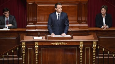 Emmanuel Macron devant le Congrès à Versailles, lundi 3 juillet