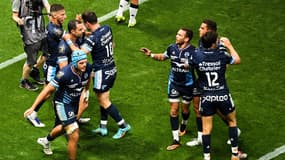 La joie du MHR, lors de la demi-finale face à l'UBB, le 18 juin 2022.