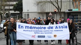 Une marche hommage à Assia, étranglée puis démembrée par son mari, s'est tenue ce mardi 21 mars 2023 à Montreuil (Seine-Saint-Denis)
