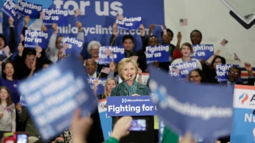 Hillary Clinton lors d'un meeting le 22 mars 2016 à Seattle