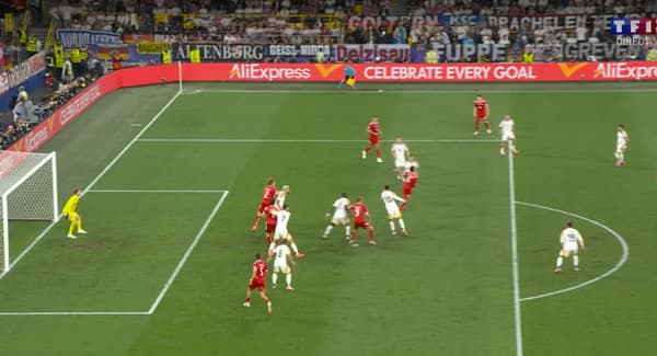 Joachim Andersen hors-jeu sur le but du Danemark face à l'Allemagne.