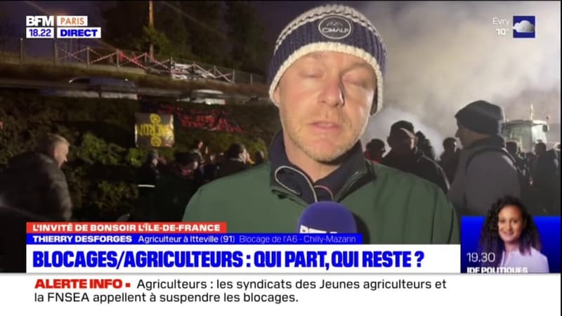 On attend une feuille de route concrète , dit l'agriculteur Thierry Desforges, au point de blocage de Chilly-Mazarin sur l'A6 