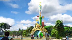 Une image conceptuelle du futur parc Super Nintendo World, attendu pour 2025 à Orlando (Floride).