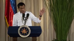 Le président philippin Rodrigo Duterte, lors d'un discours le 1er juin 2017 à Manille. 