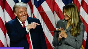 Donald et Melania Trump lors de la soirée électorale à Palm Beach, ce 6 novembre 2024.