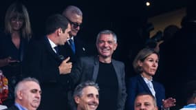 Le président de la DNCG Jean-Marc Mickeler, tout sourire dans les tribunes du Vélodrome, le 27 octobre 2024