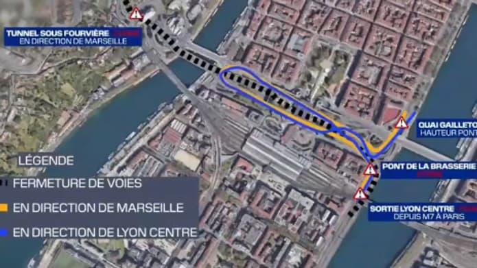 Le tunnel sous Fourvière sera fermé dans le sens Paris-Marseille le dernier week-end d'août. Le tunnel sous Fourvière sera fermé dans le sens Paris-Marseille le dernier week-end d'août.