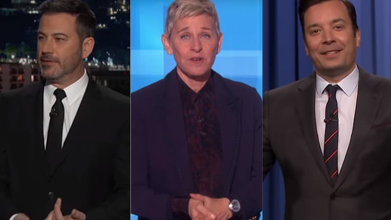 Jimmy Kimmel, Ellen DeGeneres et Jimmy Fallon