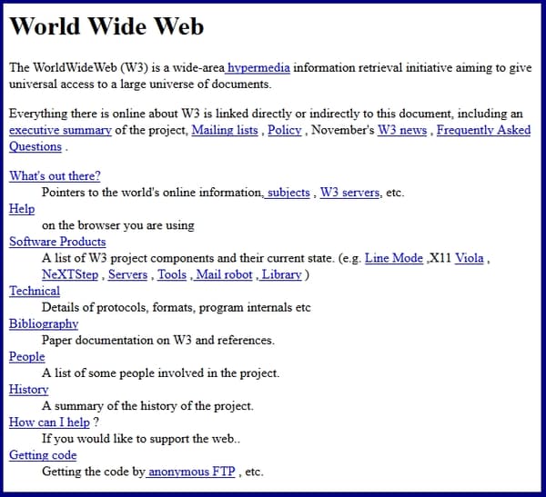 Le premier site dans l'histoire du web