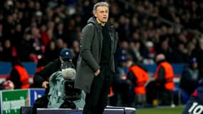 Luis Enrique lors du 8e de finale aller de Ligue des champions entre le PSG et la Real Sociedad, le 14/02/2024