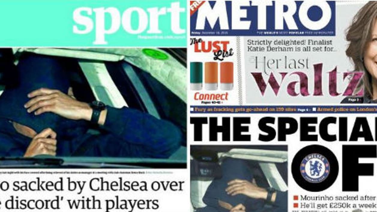 Le faux Mourinho à la une des journaux anglais, ce vendredi.
