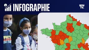 CARTE. Port du masque à l'école primaire: 47 départements actuellement au dessus du seuil d'alerte