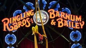 Un numéro d'équilibriste du cirque Barnum, le 19 mars 2015 à Washington