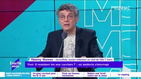 Non-vaccinés en réanimation : quels choix ? "Il faudrait que tous les Français signent une directive anticipée pour éviter l'acharnement thérapeutique" propose Thierry Moreau. 