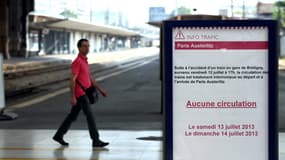 Les quais vides de la Gare d'Austerlitz à Paris le 13 juillet 2013.