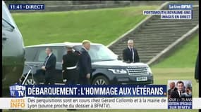  D-Day : Donald Trump arrive sur les site des commémorations à Portsmouth