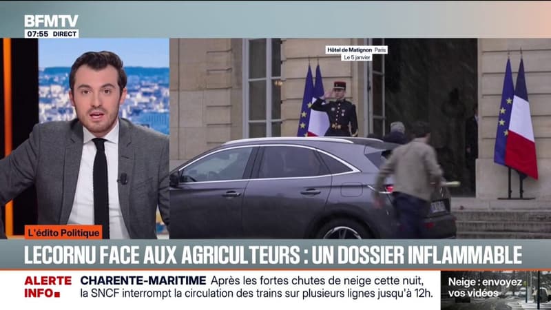 ÉDITO - Sébastien Lecornu face aux agriculteurs: "Les gouvernements, quels qu'ils soient, marchent toujours sur des œufs lorsqu'il s'agit des colères paysannes"