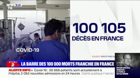 Covid-19: la barre des 100.000 morts franchie en France, après 300 décès enregistrés à l'hôpital en 24 heures