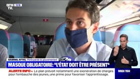 Masque obligatoire: Gabriel Attal estime que "l'État doit être présent"