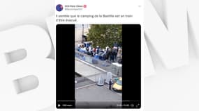 Le campement de la place de la Bastille est en train d'être évacué.
