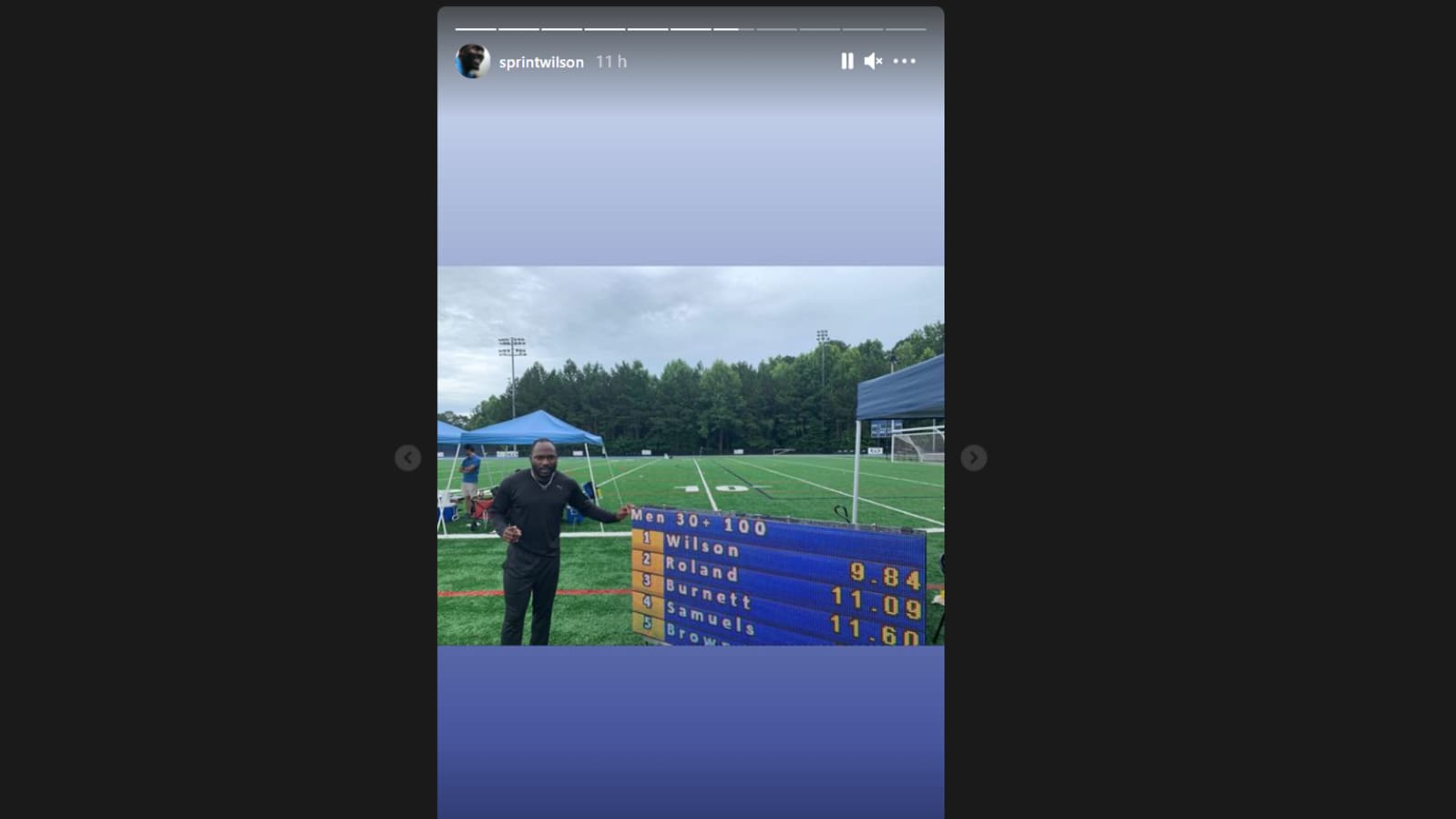 Alex Wilson pose devant son énorme chrono