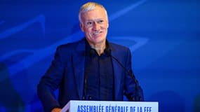 Didier Deschamps lors de l'assemblée générale de la FFF le 16 décembre 2023