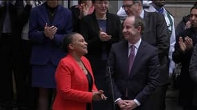 Applaudissements pour Christiane Taubira au ministère de la Justice