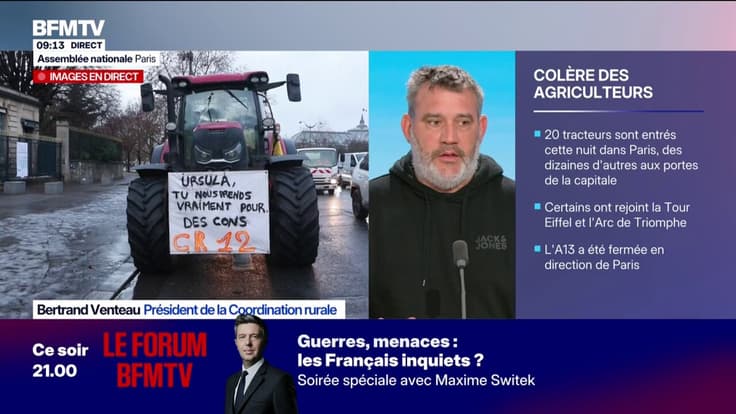 Bertrand Venteau, président de la Coordination rurale: "On a le sentiment qu'on ne veut pas relancer l'agriculture"