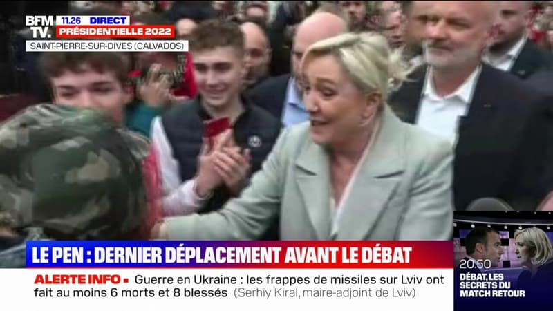 Marine Le Pen à Caen pour son dernier déplacement avant le débat