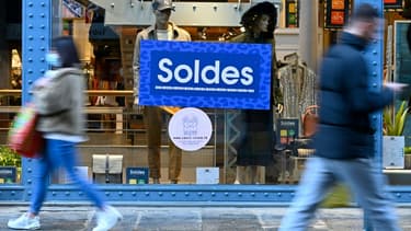Magasin en soldes à Rennes, le 22 janvier 2021