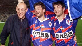 Bernard Laporte, Franck Comba et Christophe Dominici en 1998