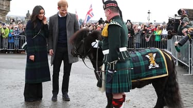 Meghan Markle et le prince Harry, en visite officielle en Ecosse, le 13 février 2018.