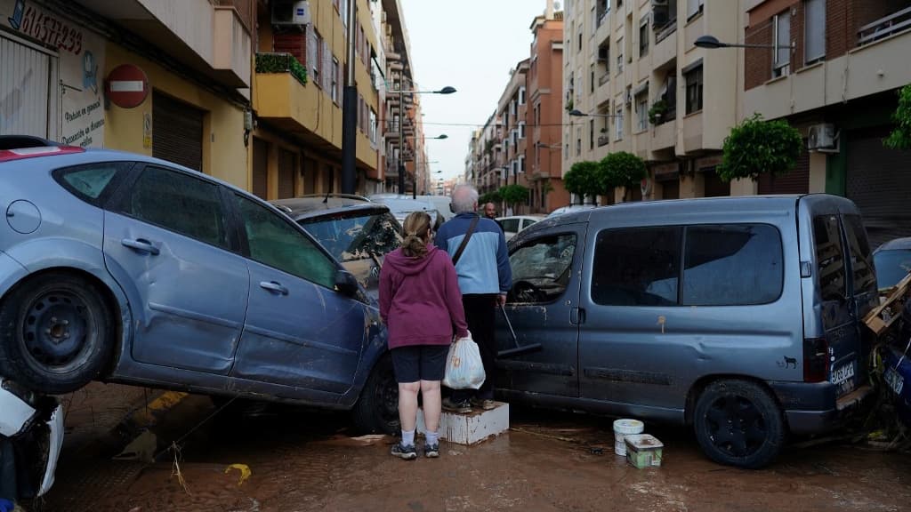 Les conséquences des inondations à Alfafar, près de Valence, le 30 octobre 2024