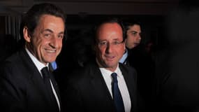 Nicolas Sarkozy et François Hollande, pendant la campagne présidentielle, en février 2012.
