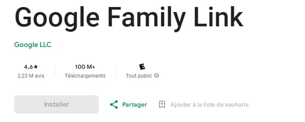 L'application Family Link, de Google