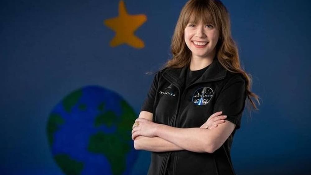 Hayley Arceneaux, 29 ans, la plus jeune astronaute de la mission. Hayley Arceneaux, 29 ans, la plus jeune astronaute de la mission.