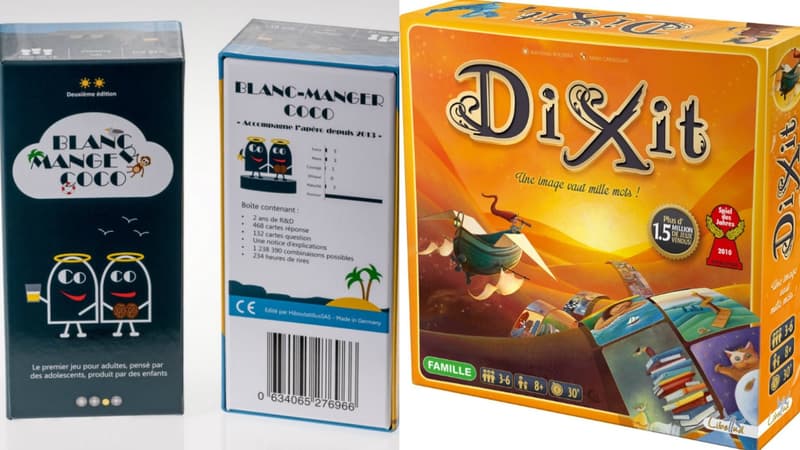Les deux jeux de société "Blanc Manger Coco" et "Dixit"