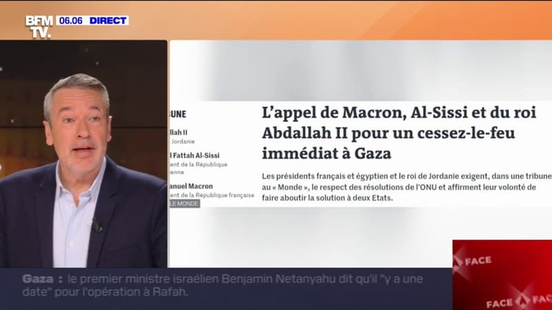 Gaza: Emmanuel Macron, le président égyptien et le roi de Jordanie appellent à un cessez-le-feu 