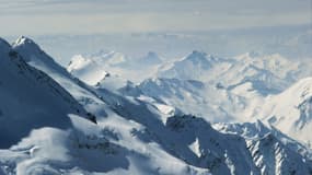Vue du dôme du Goûter, dans le massif du Mont-Blanc, le 14 avril 1979 à Chamonix, en Haute-Savoie