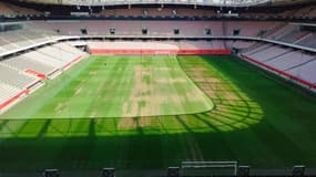 La pelouse du stade de l'Allianz Riviera, où réside l'OGC Nice, le 20 août 2024.