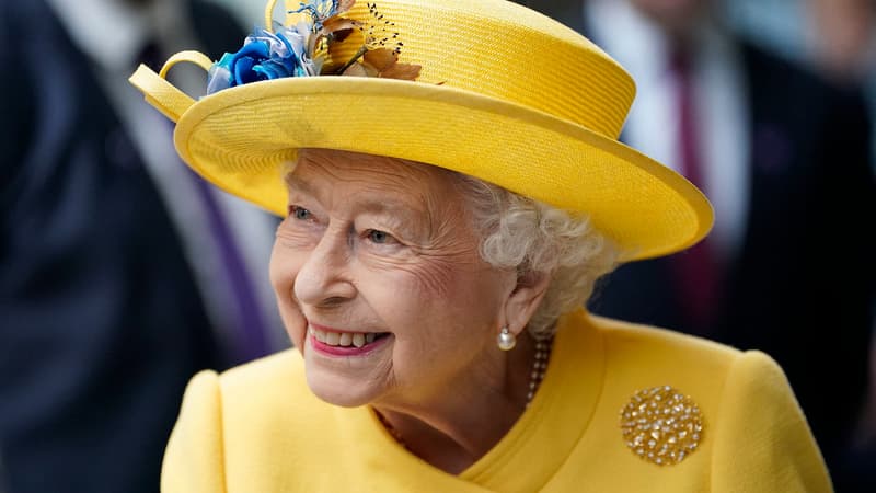 La reine Elizabeth à la gare de Paddington le 17 mai 2022.