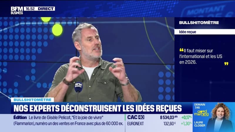 Bullshitomètre : "Il faut miser sur l'international et les US en 2026" - FAUX répond Stephane Van Huffel - 25/02
