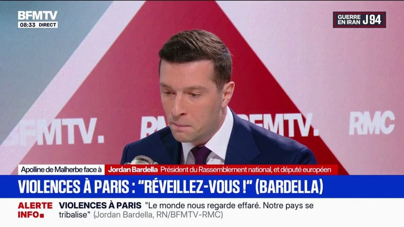 Débordements après le sacre du PSG: Jordan Bardella dénonce des scènes de guerre civile"